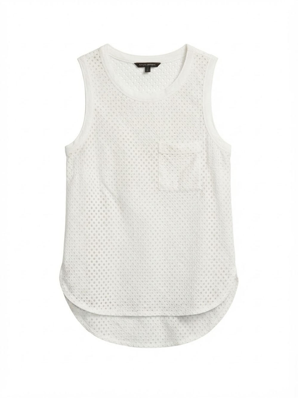 Banana Republic White Eyelet Tank with Chest Pocket